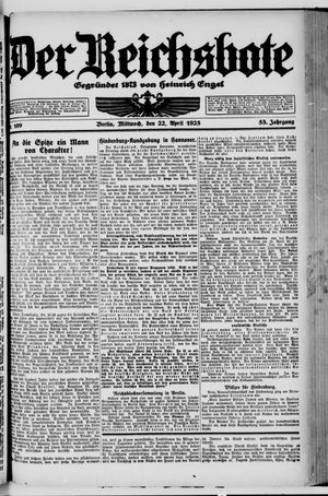 Der Reichsbote on Apr 22, 1925
