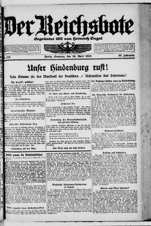 Der Reichsbote vom 26.04.1925