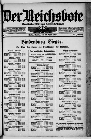 Der Reichsbote vom 27.04.1925