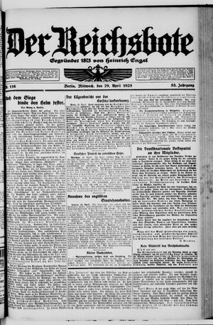 Der Reichsbote vom 29.04.1925