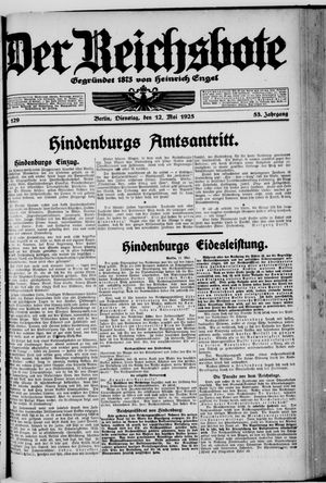 Der Reichsbote vom 12.05.1925