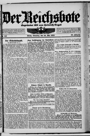 Der Reichsbote vom 26.05.1925