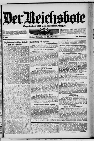 Der Reichsbote vom 27.05.1925