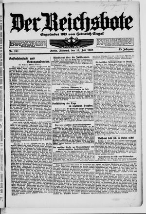 Der Reichsbote vom 15.07.1925