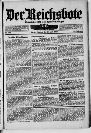 Der Reichsbote vom 21.07.1925