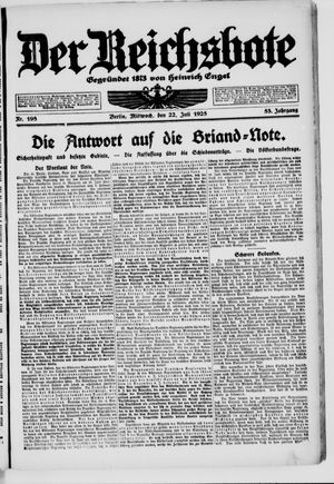 Der Reichsbote vom 22.07.1925