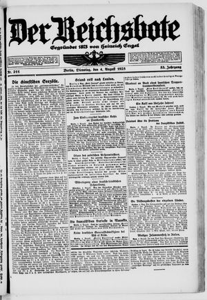Der Reichsbote on Aug 4, 1925