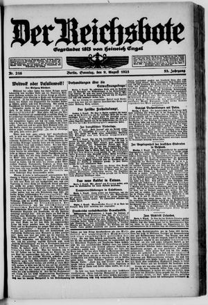 Der Reichsbote vom 09.08.1925