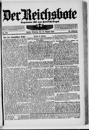 Der Reichsbote on Aug 11, 1925