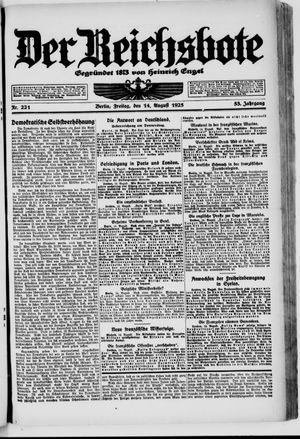 Der Reichsbote vom 14.08.1925