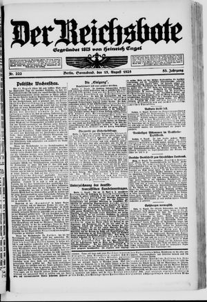 Der Reichsbote vom 15.08.1925