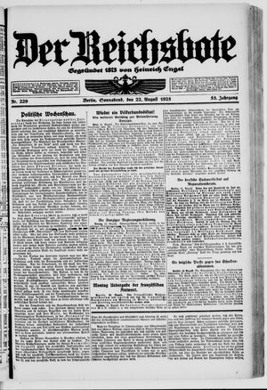 Der Reichsbote vom 22.08.1925