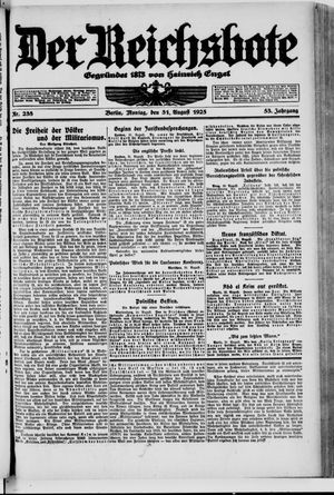 Der Reichsbote vom 31.08.1925