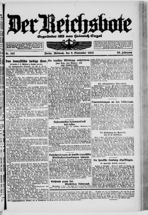 Der Reichsbote vom 09.09.1925
