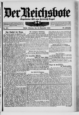 Der Reichsbote vom 13.09.1925