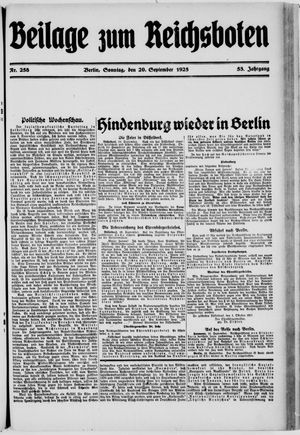 Der Reichsbote vom 20.09.1925