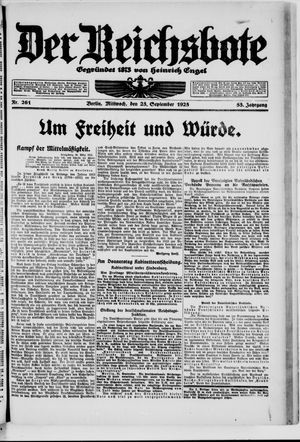 Der Reichsbote on Sep 23, 1925