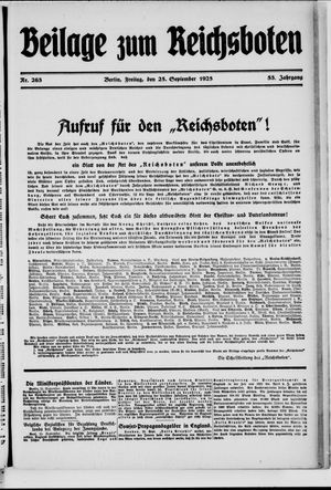 Der Reichsbote vom 25.09.1925
