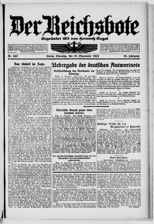 Der Reichsbote vom 27.09.1925