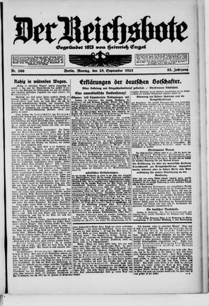 Der Reichsbote vom 28.09.1925
