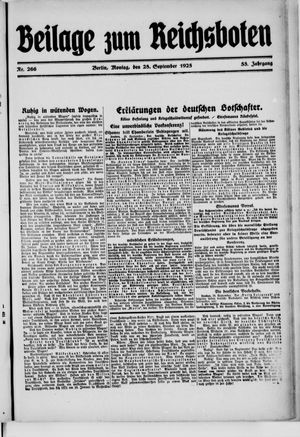Der Reichsbote on Sep 28, 1925