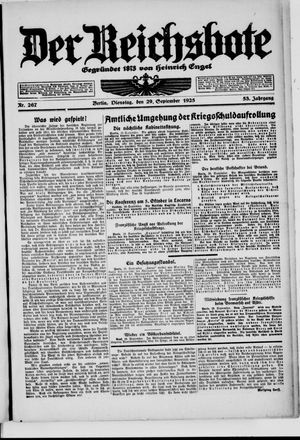 Der Reichsbote vom 29.09.1925