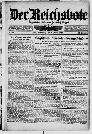 Der Reichsbote vom 01.10.1925