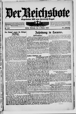 Der Reichsbote vom 07.10.1925