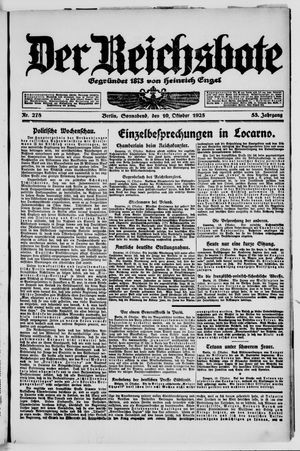 Der Reichsbote vom 10.10.1925