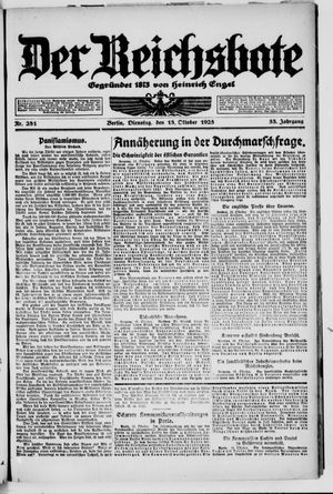 Der Reichsbote vom 13.10.1925