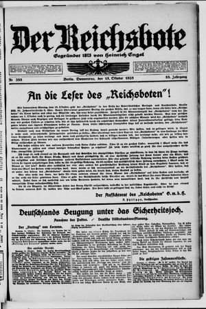 Der Reichsbote vom 15.10.1925