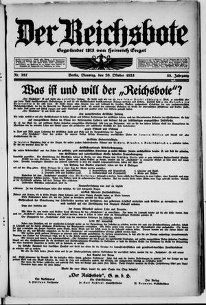 Der Reichsbote vom 20.10.1925