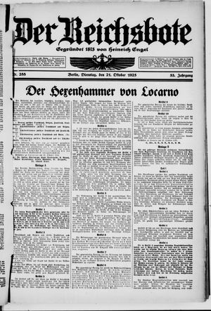 Der Reichsbote vom 21.10.1925