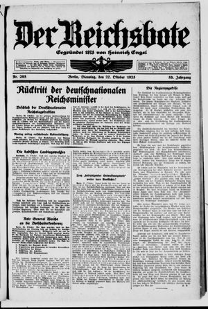 Der Reichsbote vom 27.10.1925