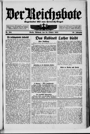 Der Reichsbote vom 28.10.1925
