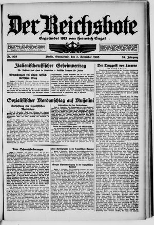 Der Reichsbote on Nov 7, 1925