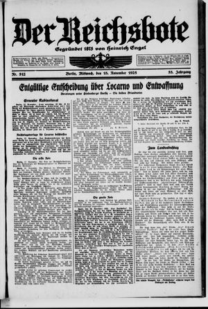 Der Reichsbote vom 18.11.1925