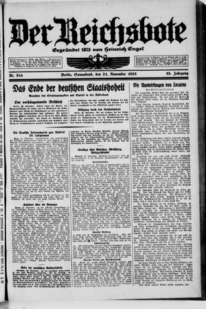 Der Reichsbote on Nov 21, 1925