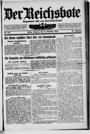 Der Reichsbote vom 22.11.1925