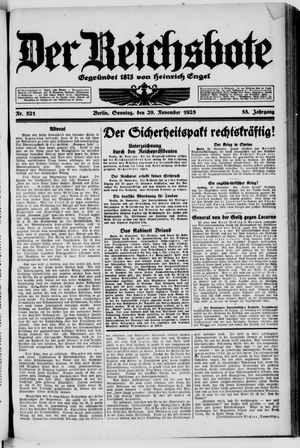 Der Reichsbote vom 29.11.1925