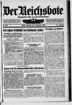 Der Reichsbote on Dec 8, 1925