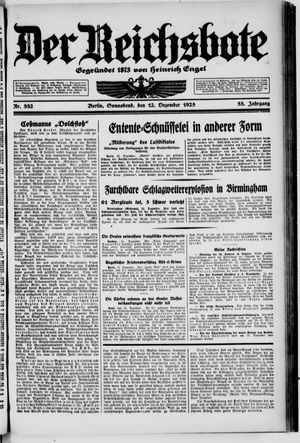 Der Reichsbote vom 12.12.1925