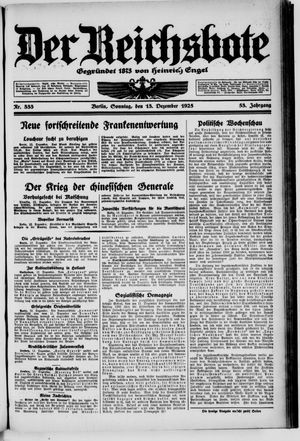 Der Reichsbote vom 13.12.1925