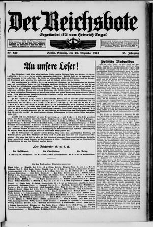Der Reichsbote vom 20.12.1925