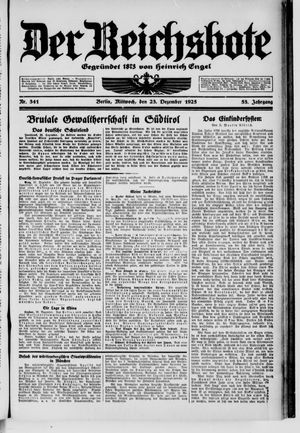 Der Reichsbote vom 23.12.1925
