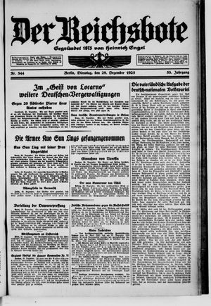 Der Reichsbote vom 29.12.1925