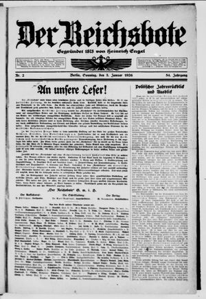 Der Reichsbote vom 03.01.1926