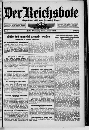 Der Reichsbote on Jan 7, 1926