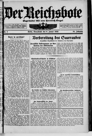 Der Reichsbote on Jan 9, 1926