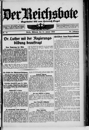 Der Reichsbote on Jan 13, 1926